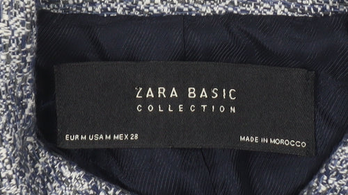 Zara Women's Grey Tweed Coat, Size M, Elegant Overcoat