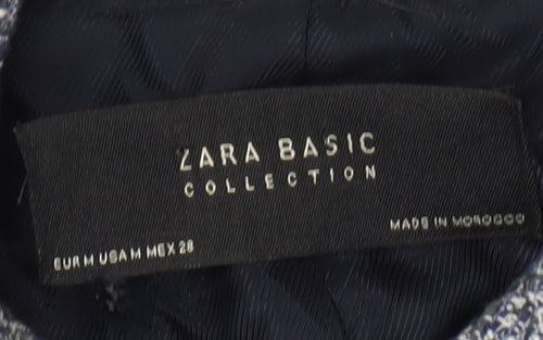 Zara Women's Grey Tweed Coat, Size M, Elegant Overcoat