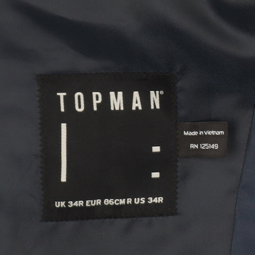Topman Mens Blue Slim Blazer Jacket 34R