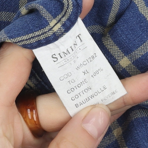 Armani Jeans Men’s XL Blue Check Shirt Button-Up