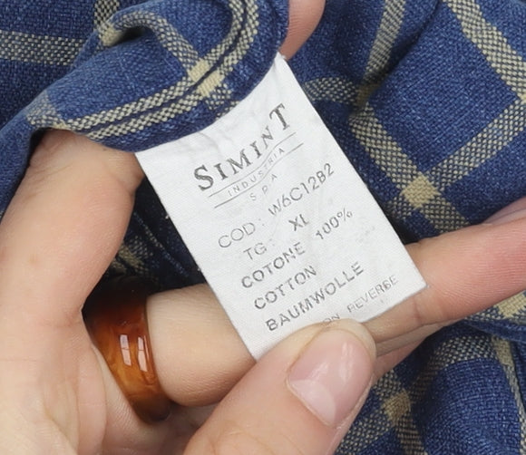 Armani Jeans Men’s XL Blue Check Shirt Button-Up