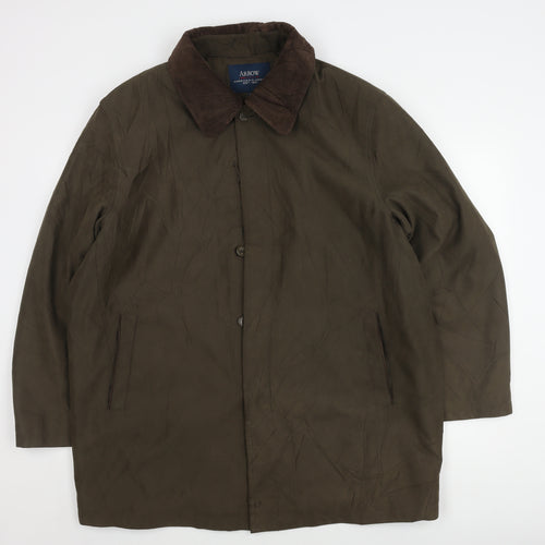 Arrow Men's XXL Green Overcoat Lined Button Coat