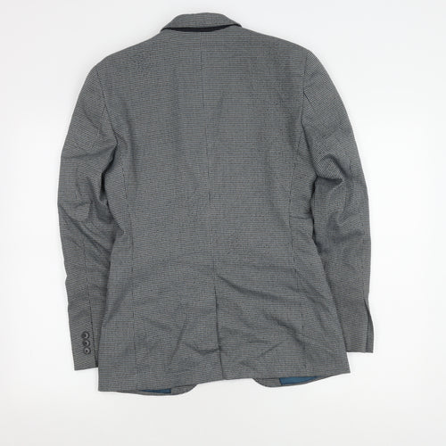 Topman Men's Grey Check Suit Jacket Size 34