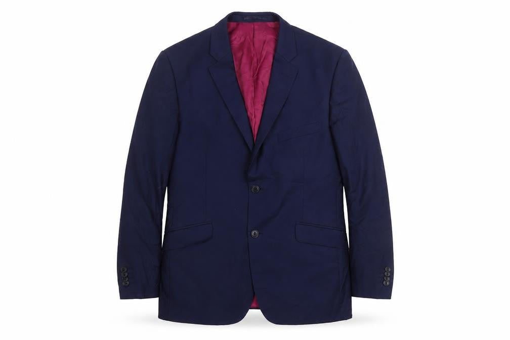 Front view of Performance Suit Men's Blue Jacket, size 40, Regular Fit