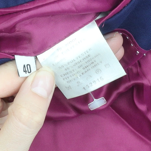 Performance Suit Men's Blue Jacket Size 40 Regular Fit