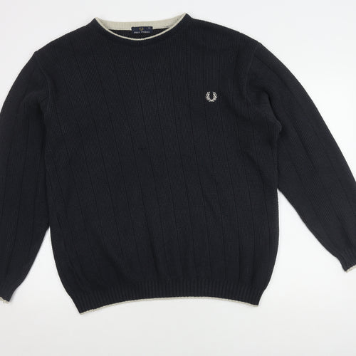 Fred Perry Men's Black Pullover Jumper XL