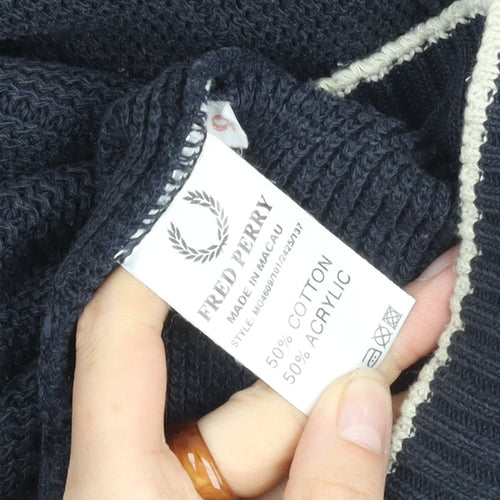 Fred Perry Men's Black Pullover Jumper XL