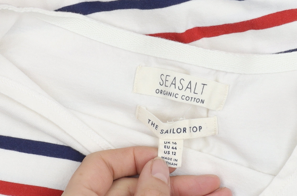 Seasalt Women's Multicoloured Striped T-Shirt, Size 16