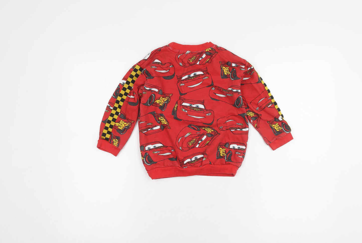 George Boys Red Cars Sweatshirt 3-4 Years Crew Neck