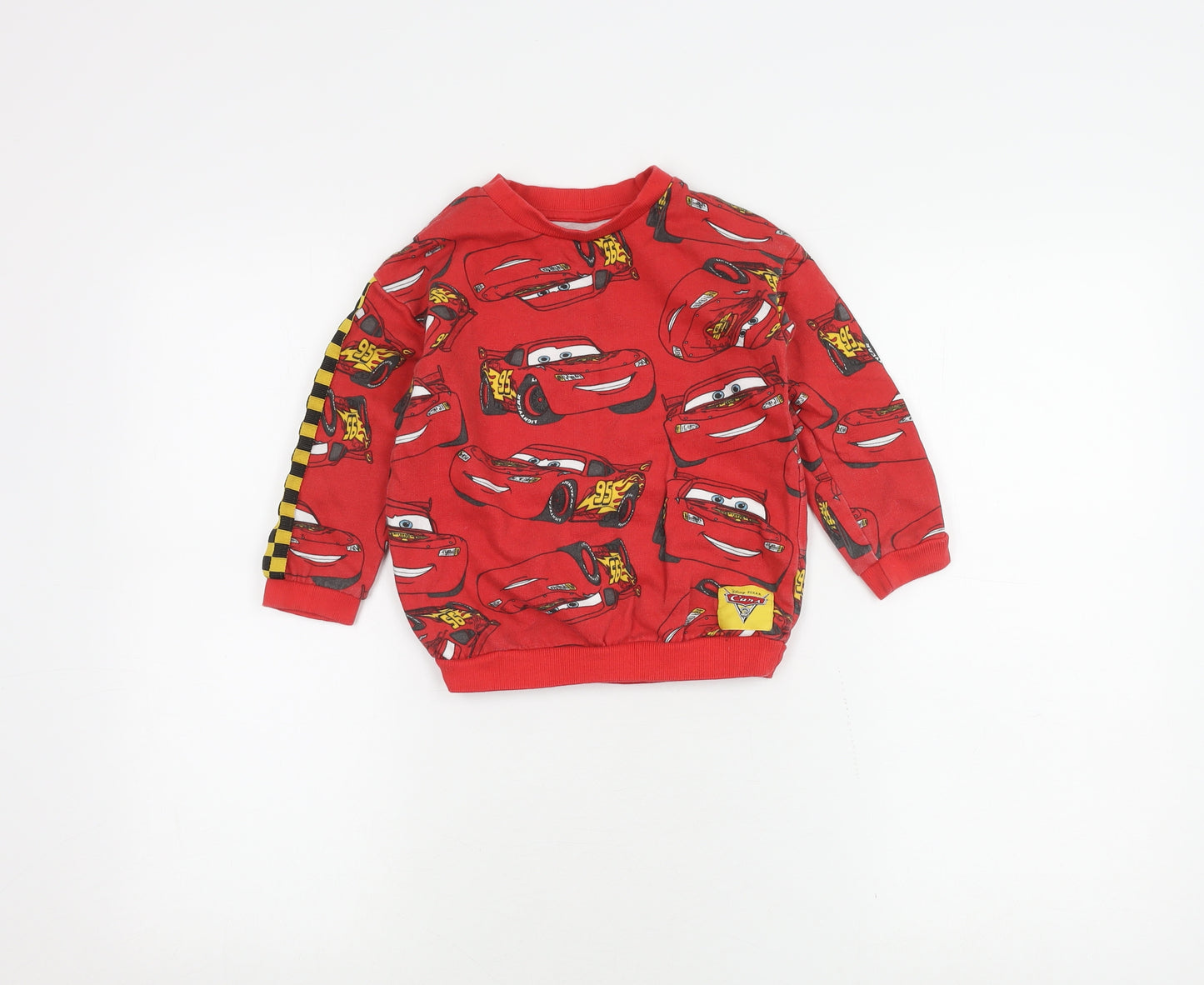 George Boys Red Cars Sweatshirt 3-4 Years Crew Neck