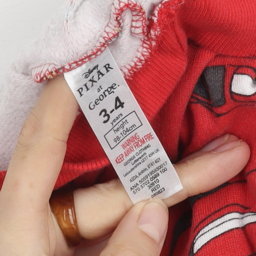 George Boys Red Cars Sweatshirt 3-4 Years Crew Neck