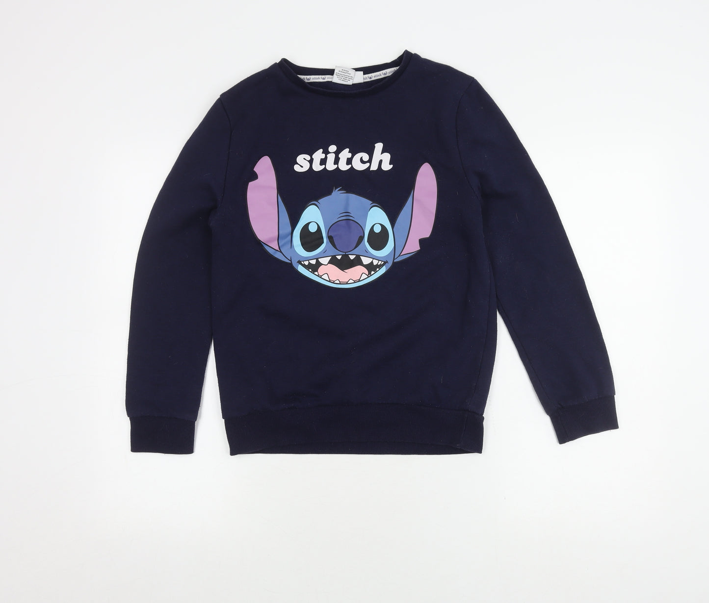 Disney Women's Blue Stitch Sweatshirt 2XS Pullover