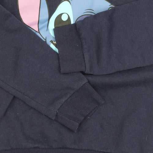Disney Women's Blue Stitch Sweatshirt 2XS Pullover