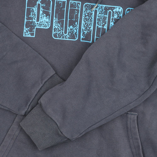 Puma Boys Blue Pullover Hoodie in Size S with Logo