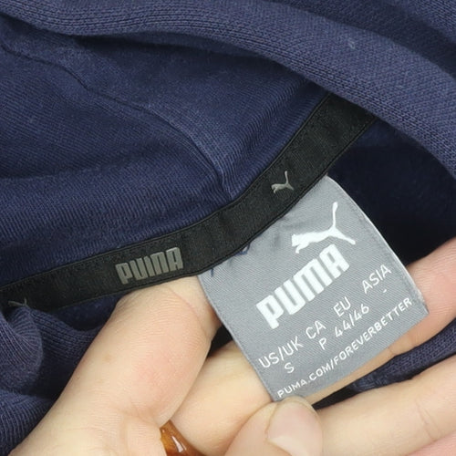 Puma Boys Blue Pullover Hoodie in Size S with Logo