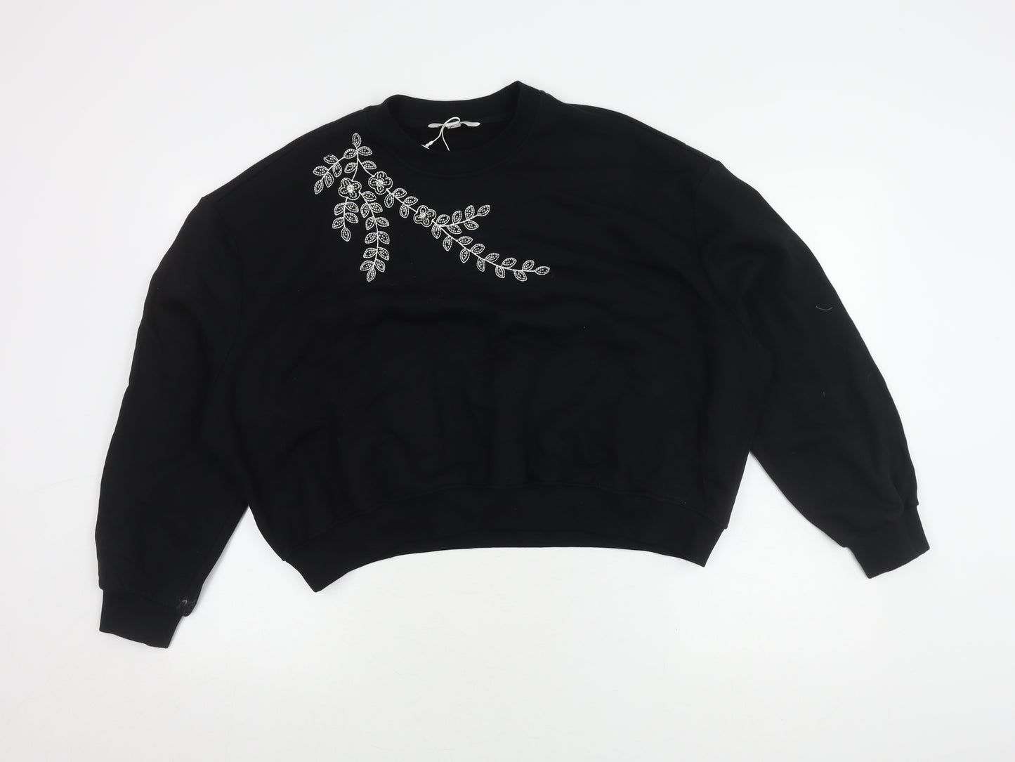 Marks and Spencer Women's Black M Embroidered Jumper