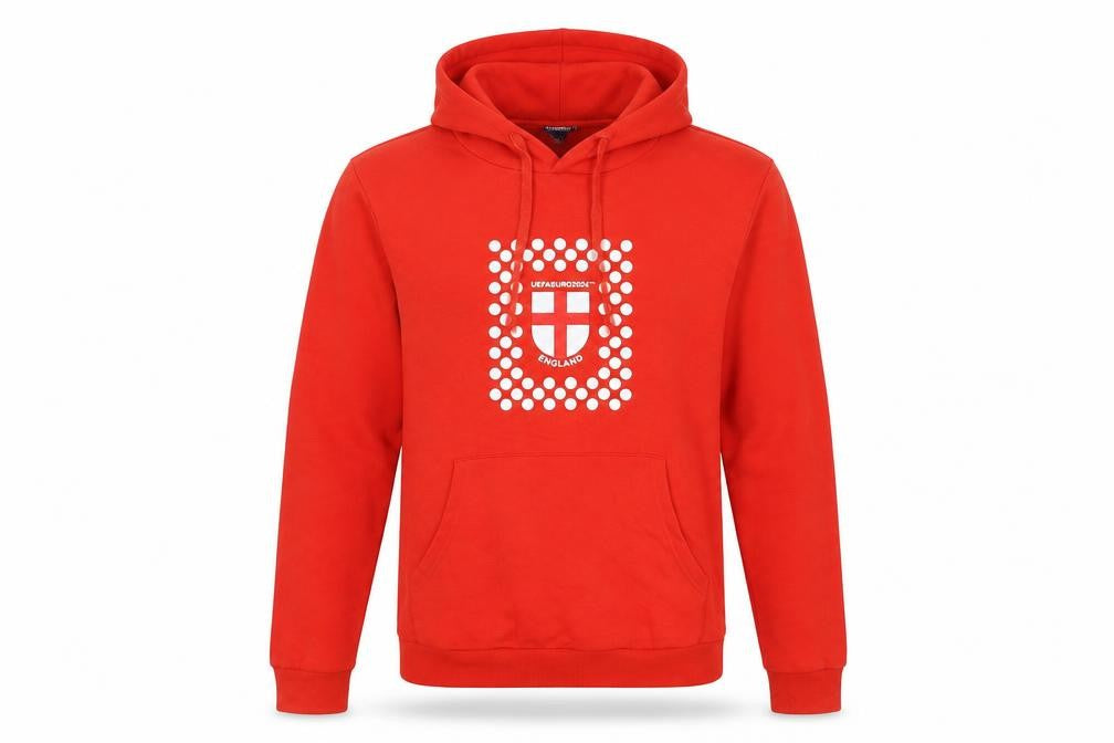 Front view of UEFA EURO 2024 Men's Red Pullover Hoodie M