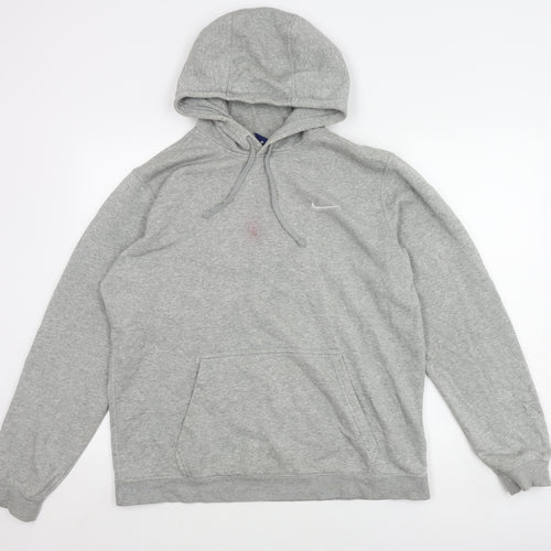Nike Men's Grey Hoodie L - Logo, Pullover, Hooded, Casual