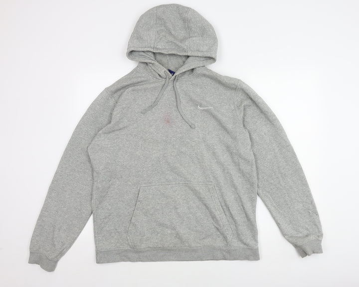Nike Men's Grey Hoodie L - Logo, Pullover, Hooded, Casual