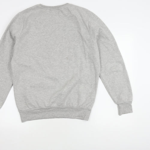 London Co Men's Grey Graphic Print Pullover Sweatshirt L
