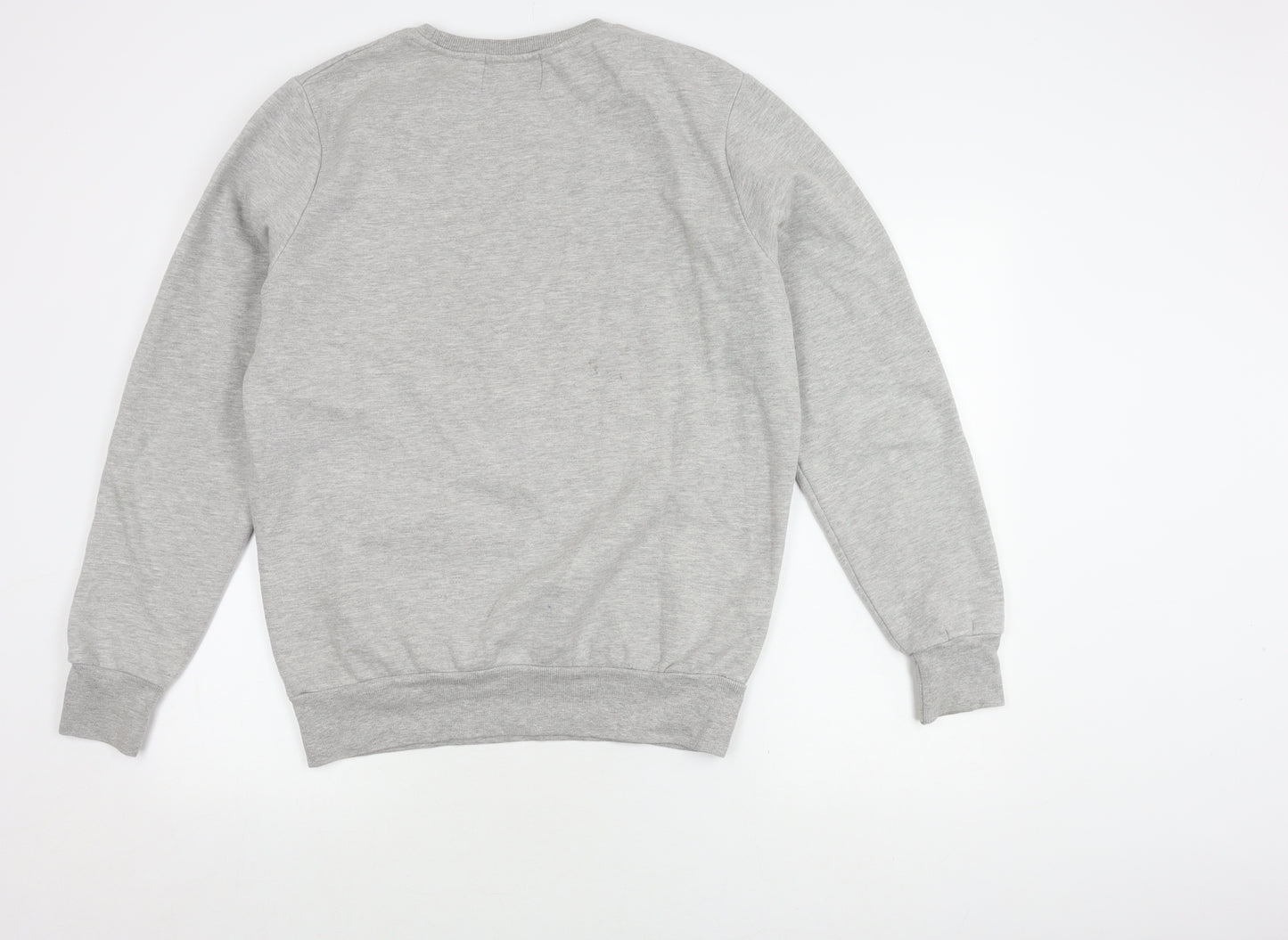 London Co Men's Grey Graphic Print Pullover Sweatshirt L