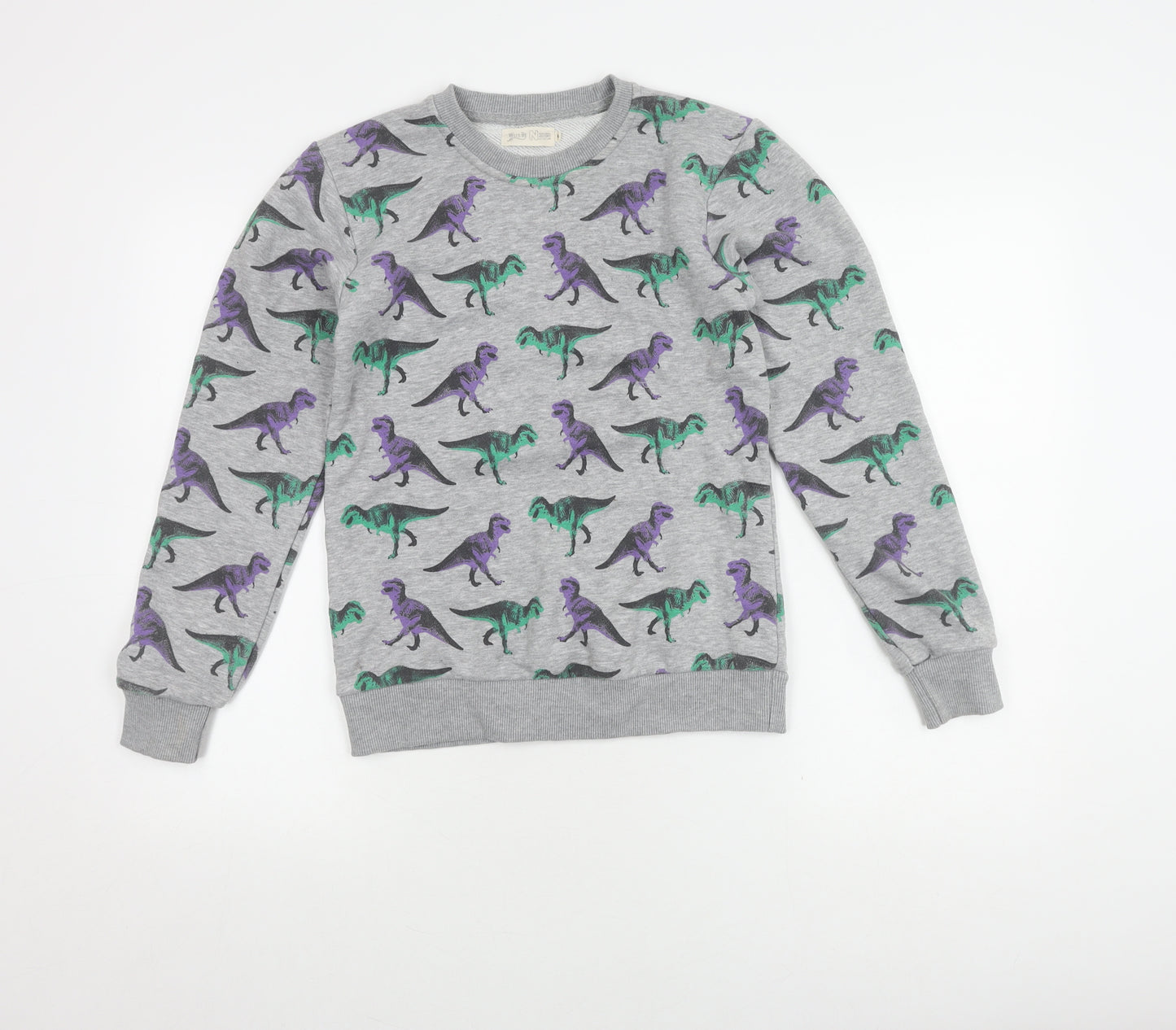 Natural History Boys Grey Dinosaur Sweatshirt S Pullover