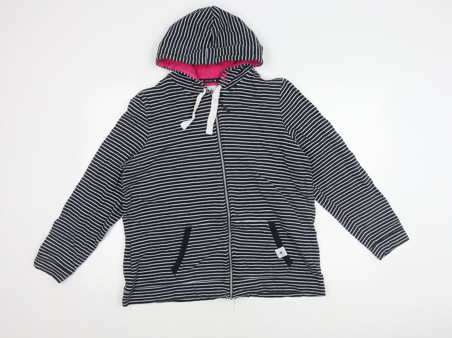 Maine Women’s Black Striped Hoodie Size 18