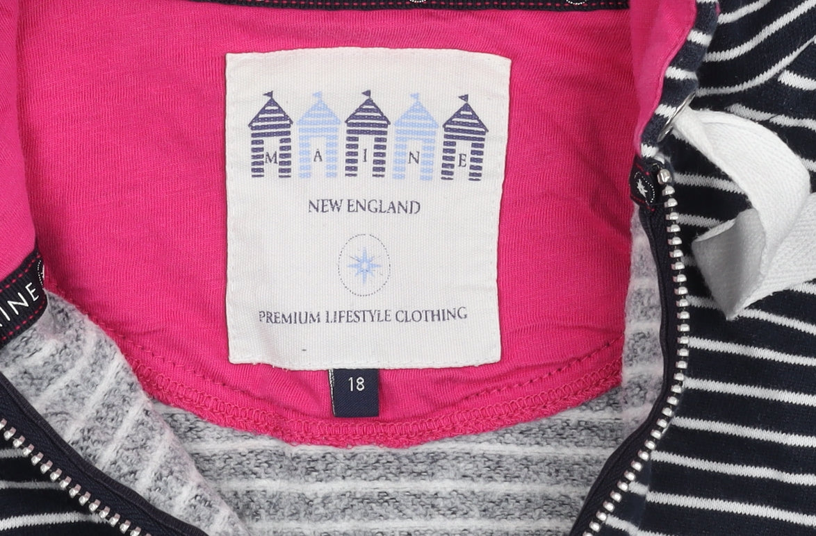 Maine Women’s Black Striped Hoodie Size 18