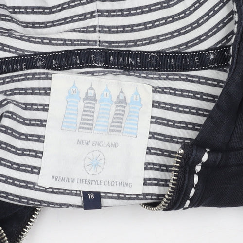 Maine New England Women's Black Full Zip Hoodie Size 18