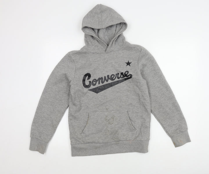 Converse Grey Girls' Pullover Hoodie, Size 12-13 Years, Casual