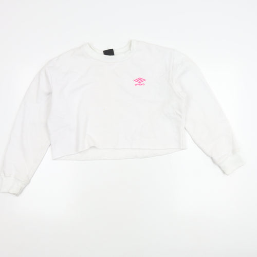 Umbro Women's White Pullover Sweatshirt - S, Logo