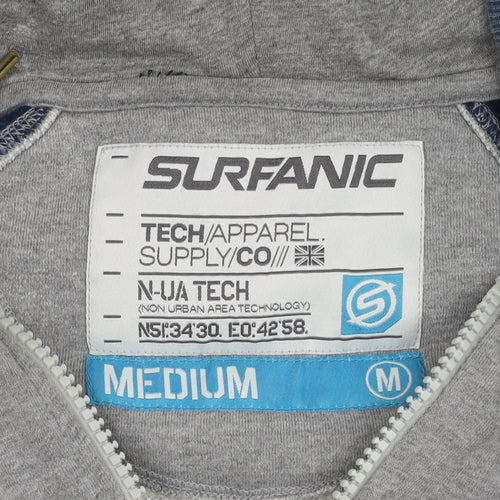 Surfanic Men's Grey Full Zip Hoodie, M