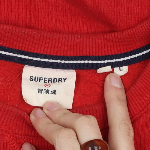 Superdry Red Unisex Crew Neck Sweatshirt L