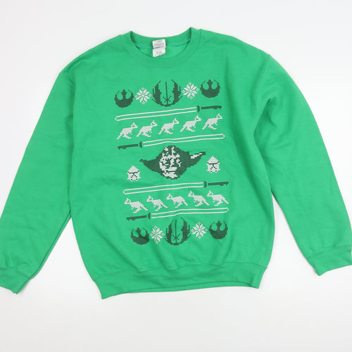 Star Wars Men's Green Pullover Christmas Sweatshirt M
