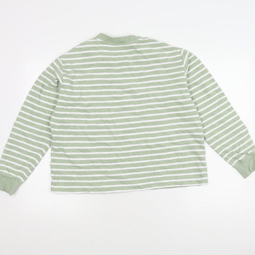Marks and Spencer Women's Green Striped Pullover Jumper