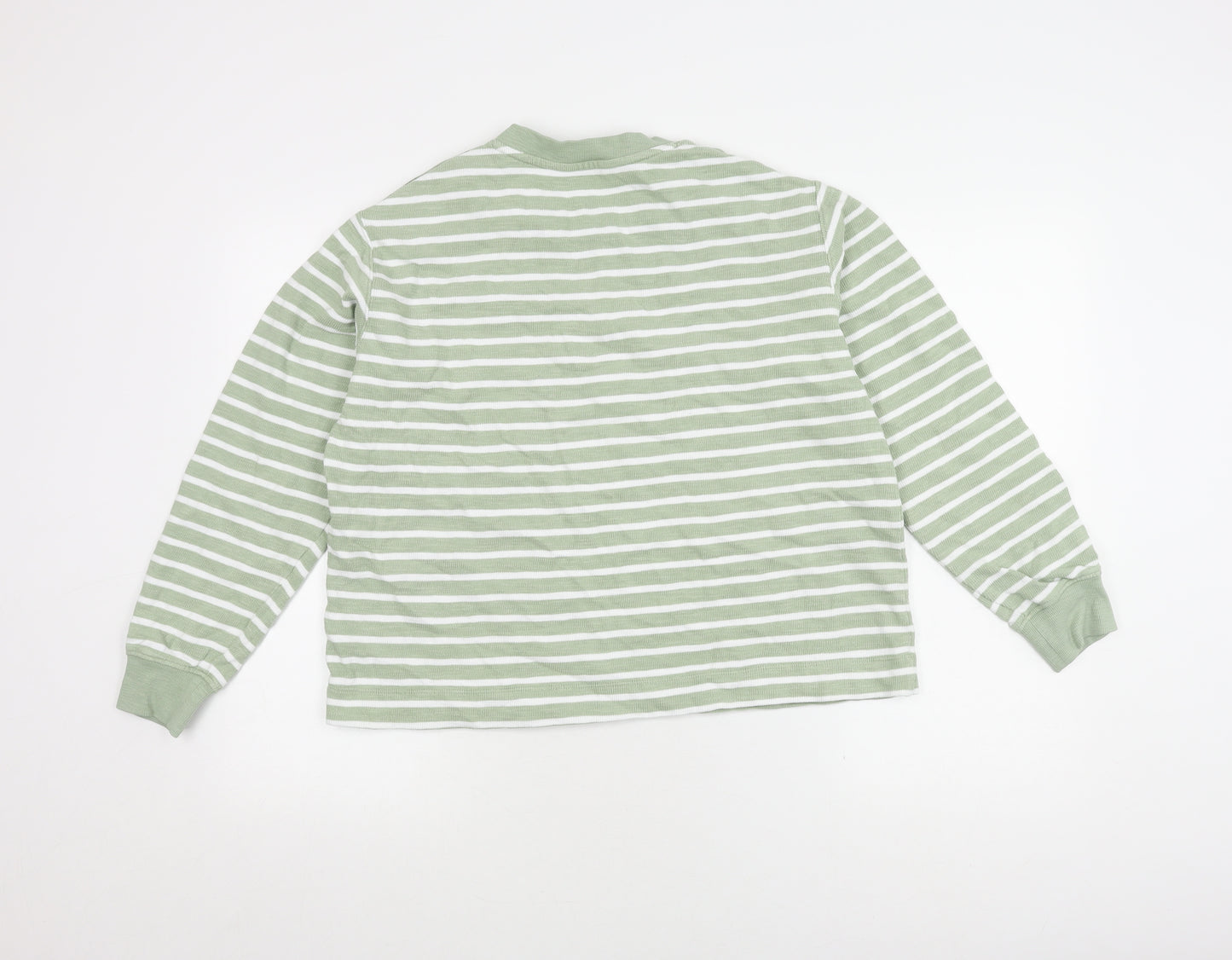 Marks and Spencer Women's Green Striped Pullover Jumper