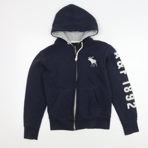 Abercrombie & Fitch Women's Blue Full Zip Hoodie, S