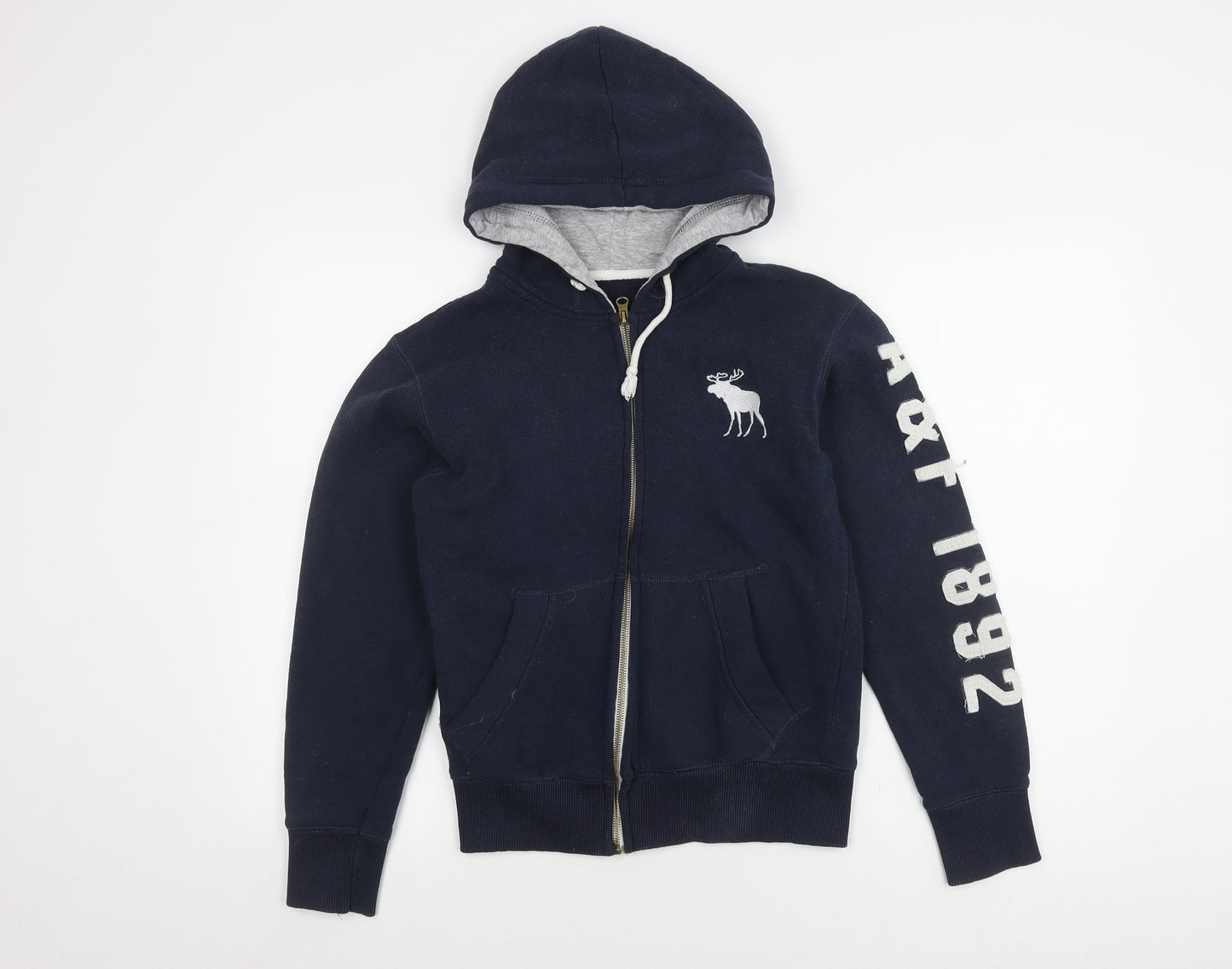 Abercrombie & Fitch Women's Blue Full Zip Hoodie, S