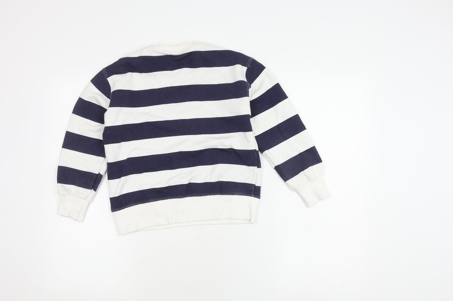 Zara Girls White Striped Sweatshirt, 9 Years, Pullover Style