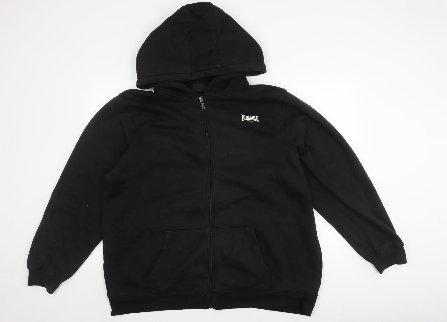 Lonsdale Men's Black 4XL Full Zip Hoodie