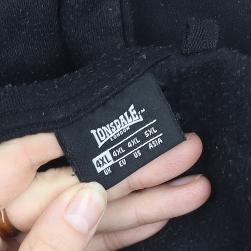 Lonsdale Men's Black 4XL Full Zip Hoodie