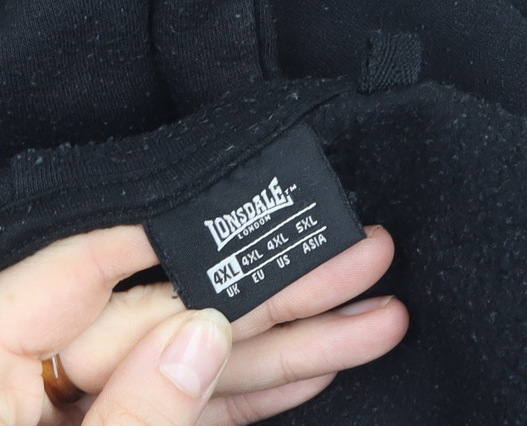 Lonsdale Men's Black 4XL Full Zip Hoodie