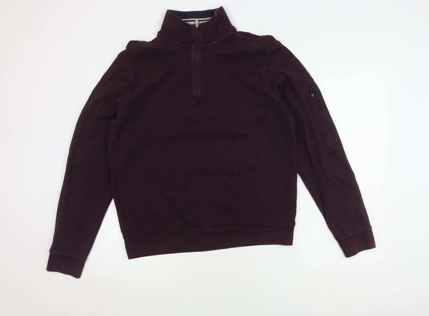 Marks and Spencer Men's Purple Full Zip Sweatshirt M