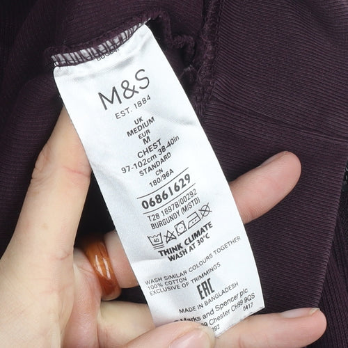 Marks and Spencer Men's Purple Full Zip Sweatshirt M