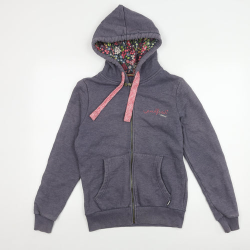 Weird Fish Women's Grey Full Zip Hoodie Size 10