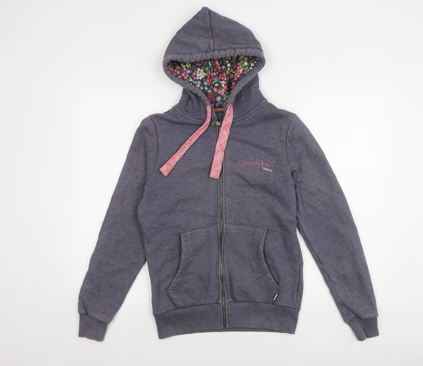 Weird Fish Women's Grey Full Zip Hoodie Size 10