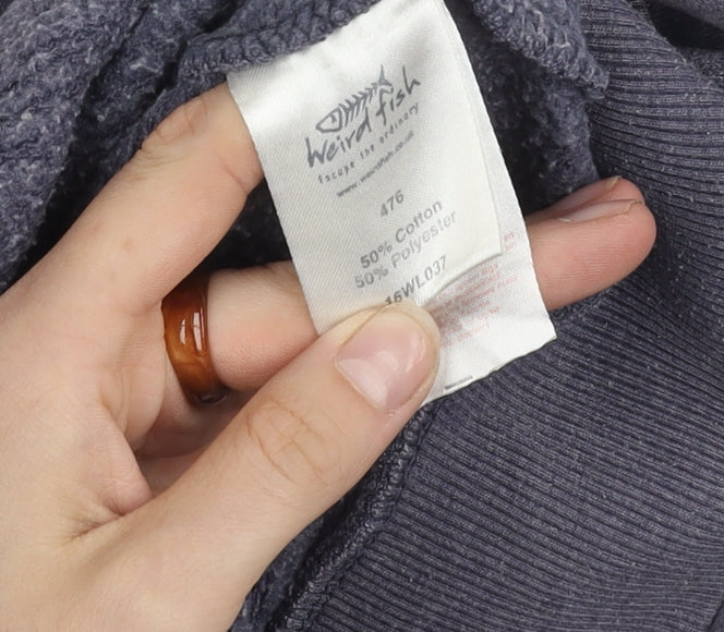 Weird Fish Women's Grey Full Zip Hoodie Size 10