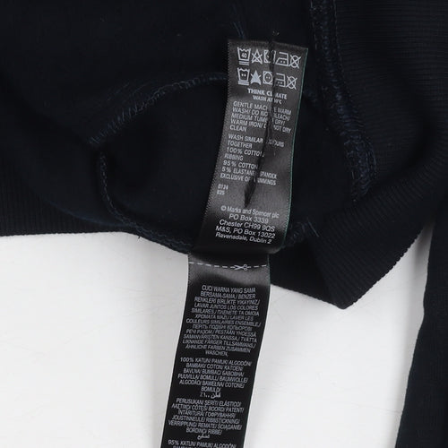 Marks and Spencer Unisex Blue Full Zip Sweatshirt S