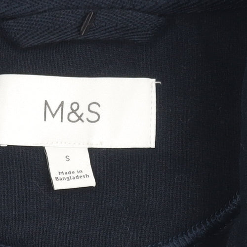 Marks and Spencer Unisex Blue Full Zip Sweatshirt S