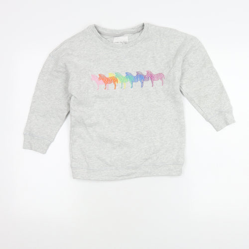 Next Girls Grey Zebra Graphic Sweatshirt - 8 Years